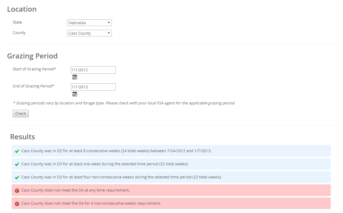 Image showing the results of the search tool